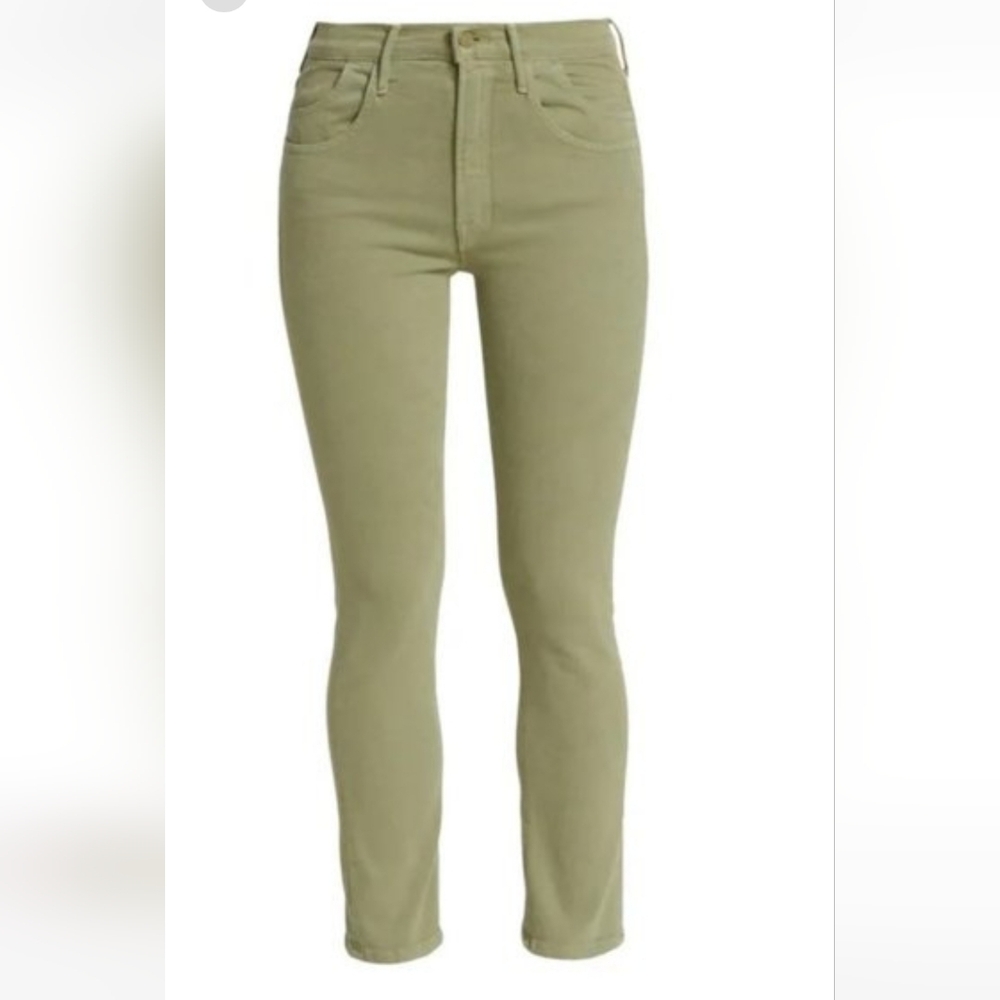 MOTHER STASH MID RISE DAZZLER ANKLE WASH:OIL GREEN. /STYLE :10596-674/ SZ:28 ;32 - Picture 2 of 4